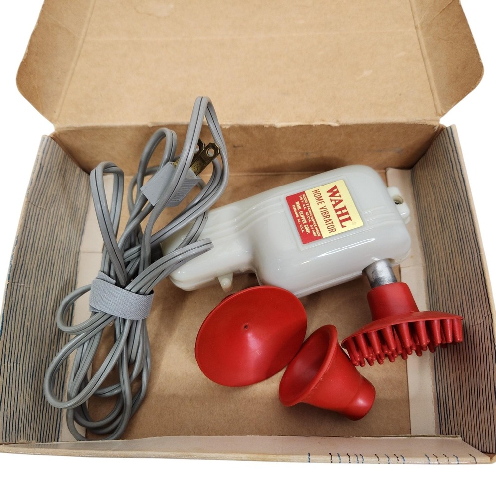 Wahl Model E Home Electric Vibrator Massager White W/ 3 Attachments Box Vintage